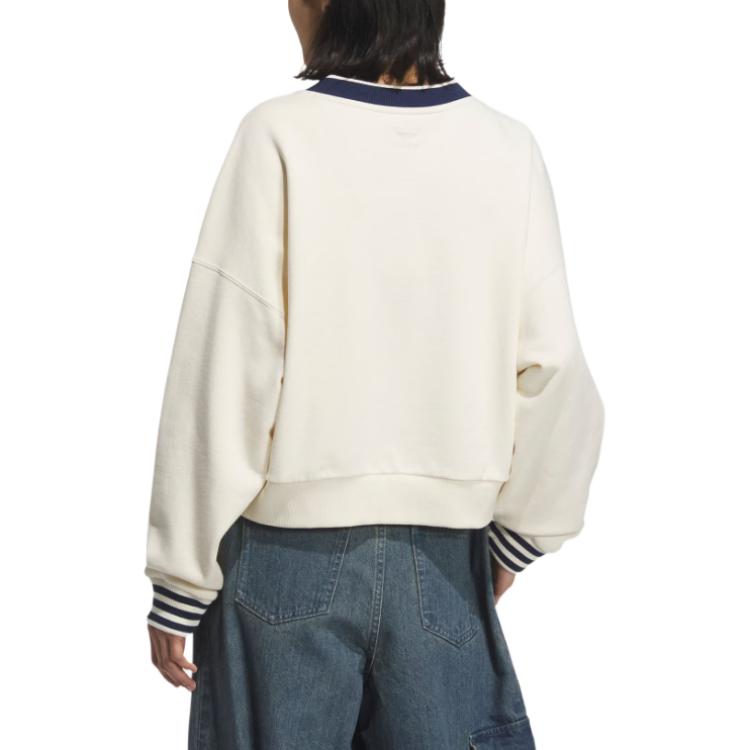 Adidas Оригинальный FW25 Командный свитшот свободного кроя с V-образным вырезом Женский свитшот KC5845