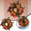 Thanksgiving Peony Wreath Decorative Halloween Wreath Fall Wreath Maple Leaf  Rattan Door Hanging Closet