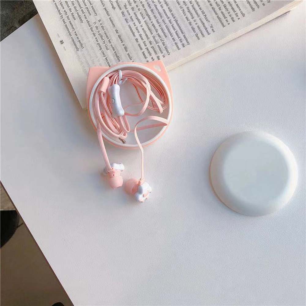 Durable Lovely Cat Paw with Earphones Case Headphone Bass sound Sport Earphones Remote Earphones In-Ear With Mic Wired Headset