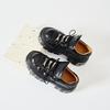 Fashion Women's Black Leather Chunky Sole Shoes - Perfect for Y2K and Grunge Aesthetics