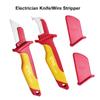 LiTuiLi Electrician Knife Insulated Cable Stripping Snips Straight Curved Hook Fixed Blade Wire Stripper Peeling Hand Tool