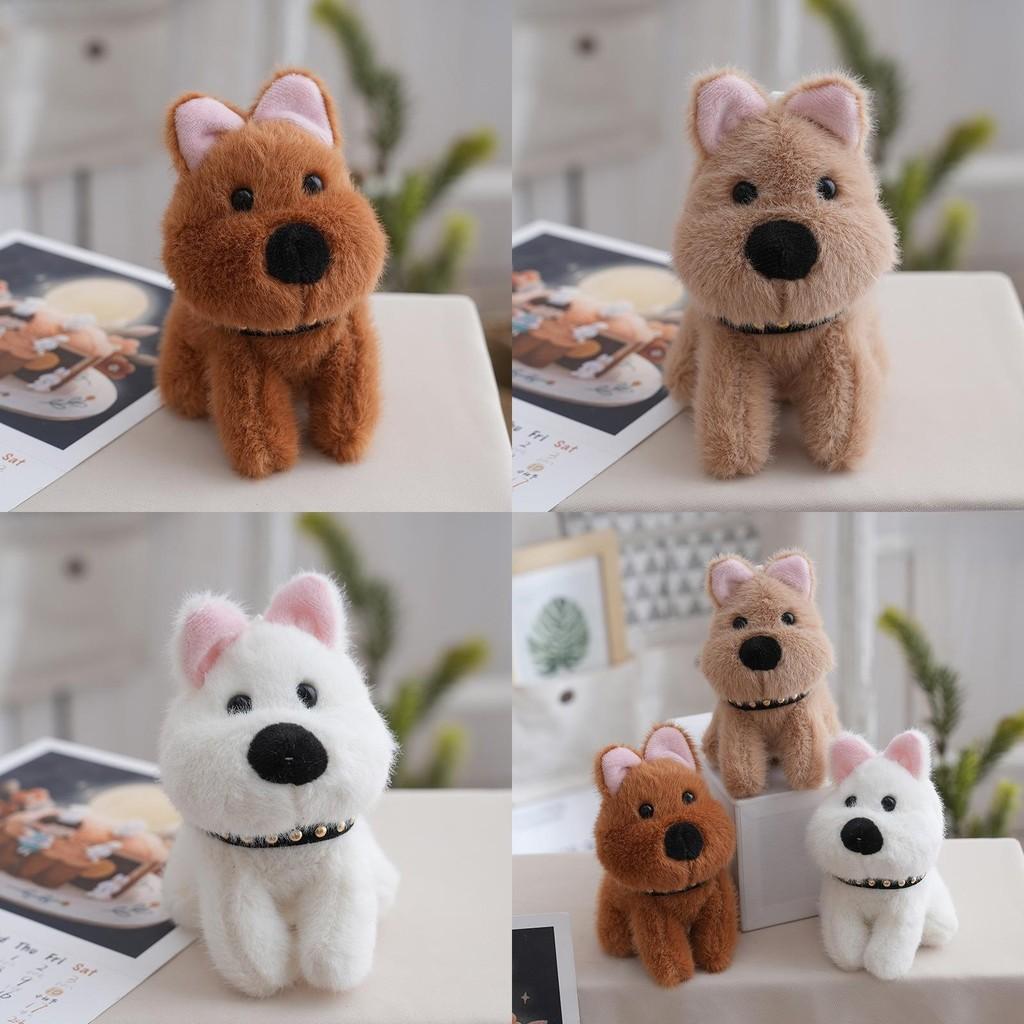 White West Highland Terrier Cute Collar Puppy Plush Doll For Kids Decor Bedroom