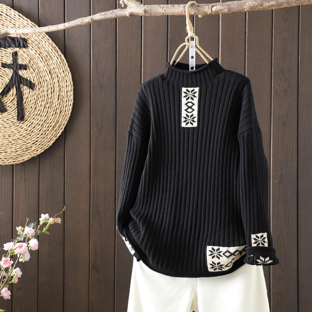 Autumn Winter Women Sweaters Pullover Tops Knitted Basic Green Sweater Long Sleeve