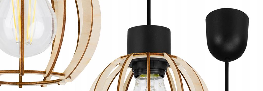 Modern wooden LED ceiling pendant lamp