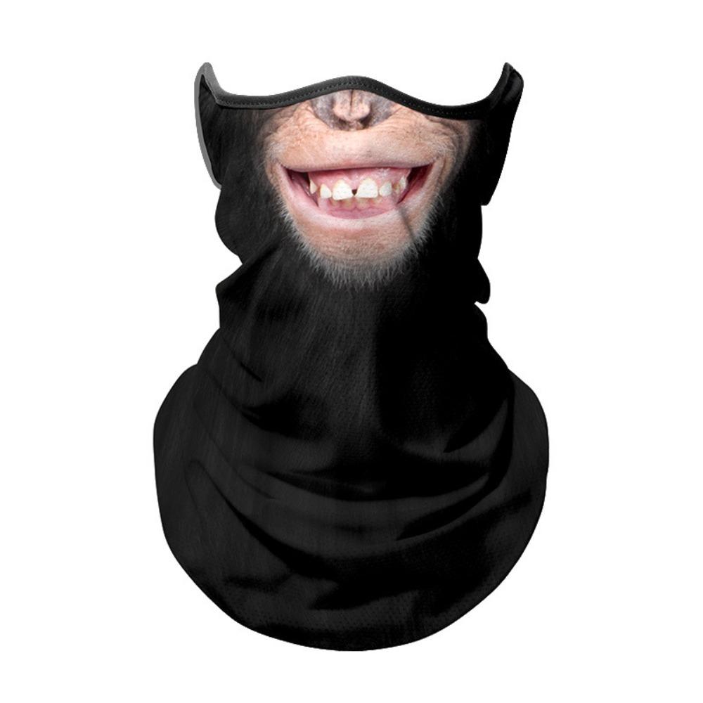 Lce Шелковая полнолицевая маска с 3D-узором в виде лица животного Балаклава Новая летняя маска для верховой езды
