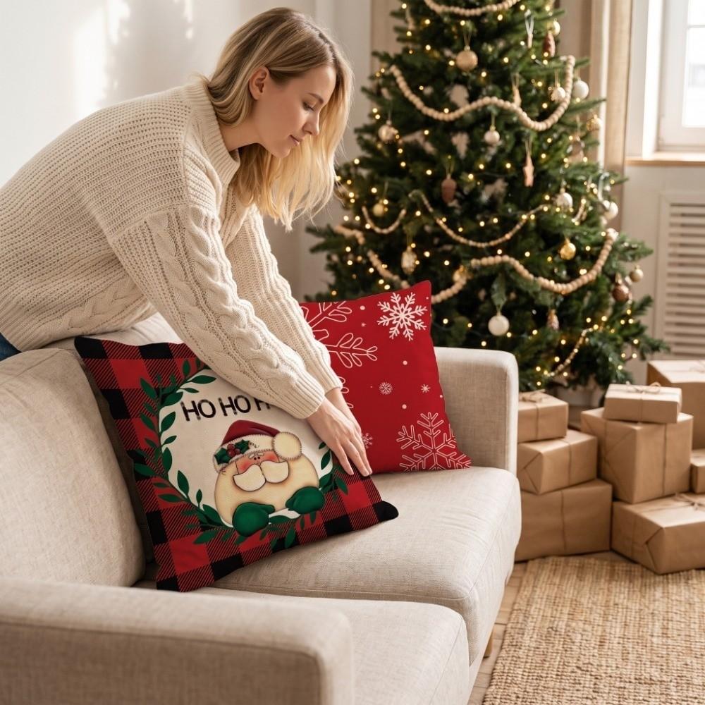 Santa Claus Christmas Pillow Cover Christmas Tree Xmas Tree Pillowslip Party Decoration