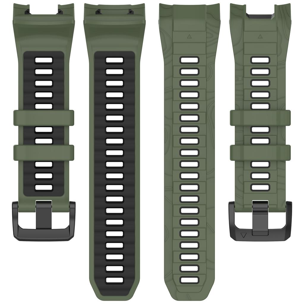 For Garmin Instinct 3 Solar 45mm/AMOLED 45mm Watch Band 22mm Dual Color Silicone Replacement Strap