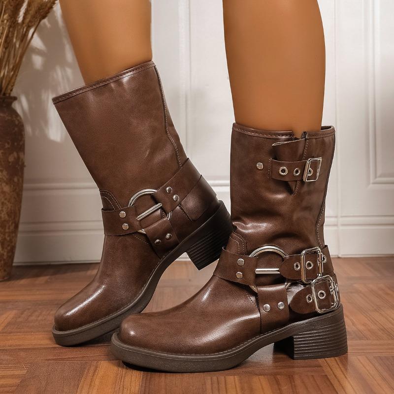 Женские ботильоны челси широкой полноты с шипами, ботильоны на массивном каблуке в европейском стиле, удобные оптовые ботильоны до щиколотки для женщин