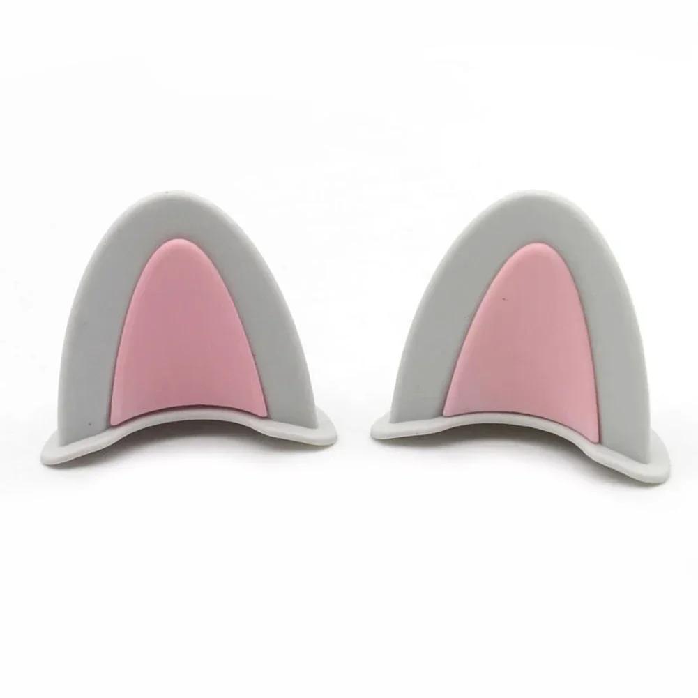 2 шт. Милые кошачьи ушки на мотоциклетный шлем, наклейки для электромобиля, мотокросса, стиль вождения, универсальные аксессуары для украшения шлема