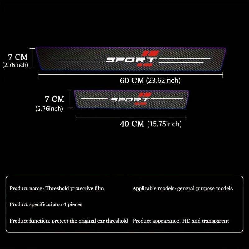 4 шт. Пороговая планка для автомобиля Водонепроницаемая защитная полоса Накладка на порог двери Защитная полоса от царапин Противоударная полоса Подходит для всех моделей