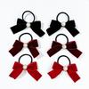 South Korea Pearl Velvet Bow Hair Tie - Sweet Retro Double Ponytail Accessory