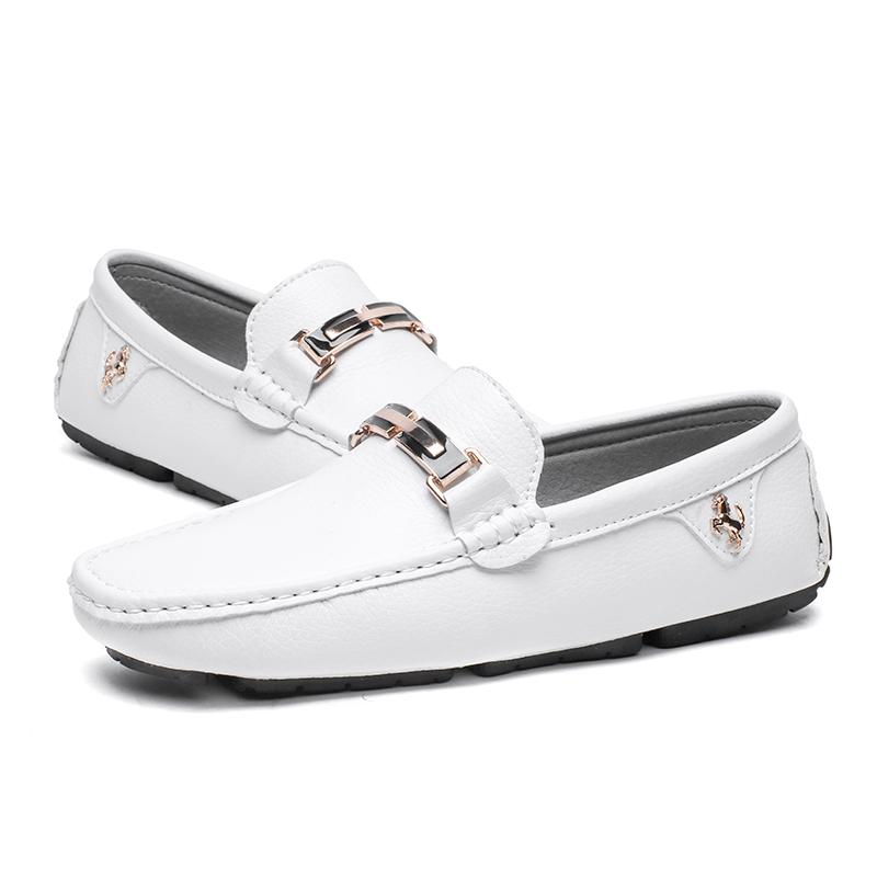 Модные белые мокасины мужские из натуральной кожи классические кожаные туфли без застежек мягкая подошва удобные мокасины повседневная обувь дизайнерская мужская обувь