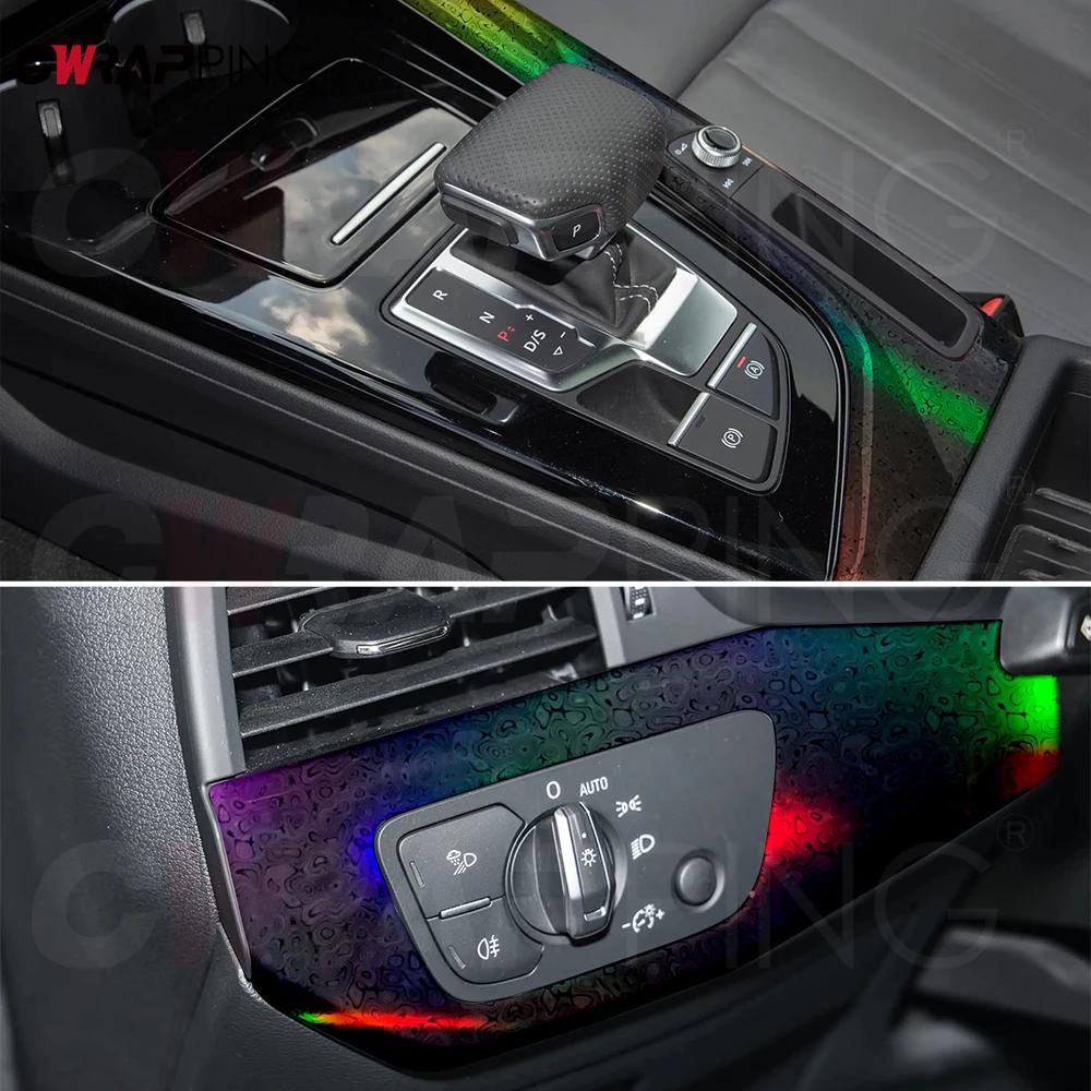 Лазерная Черная Углеродное Волокно Автомобильная Наклейка Креативная Меняющая Цвет Пленка Водонепроницаемый Винил Модификация Кузова Декоративная для Автомобильных Аксессуаров