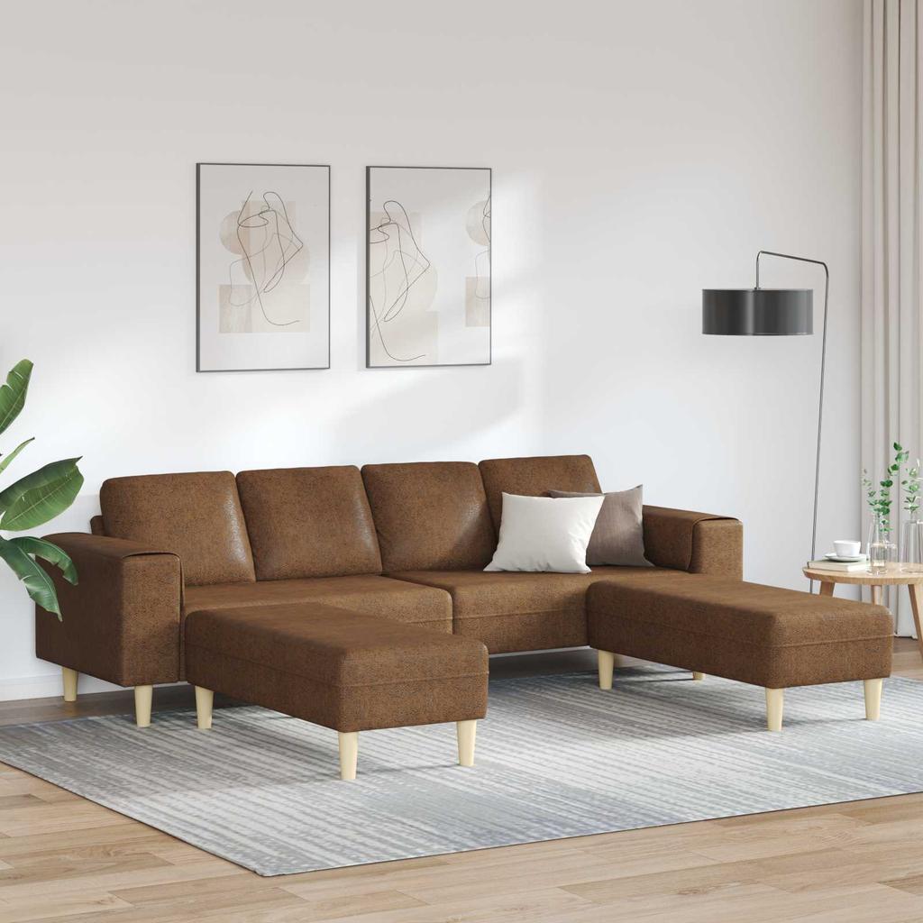 Living Room Sofa 3 pcs Brown