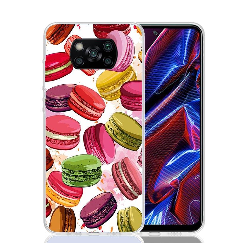 Macaron Ice Cream Cake Doughnut Case Phone Cover for Xiaomi Redmi Note 10 9 9S 8 8T 7 5 Pro Mi 12T 11T 10T 9T 12 11 Lite A3 A2 T