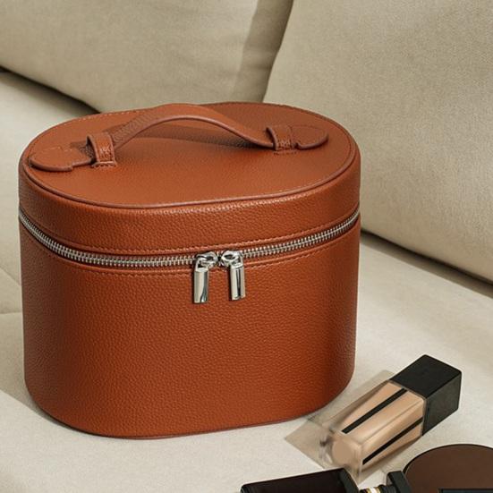 Дорожная косметичка из водонепроницаемой искусственной кожи с разделителем и ручкой, портативная косметичка для женщин.