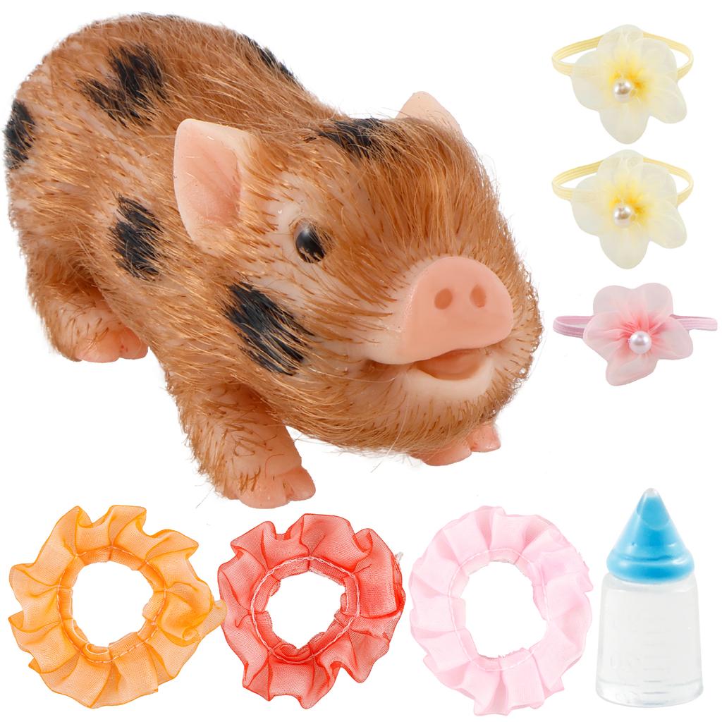 5-inch silicone mini pig soft and realistic hand feel fun decoration silicone pig doll children's gift