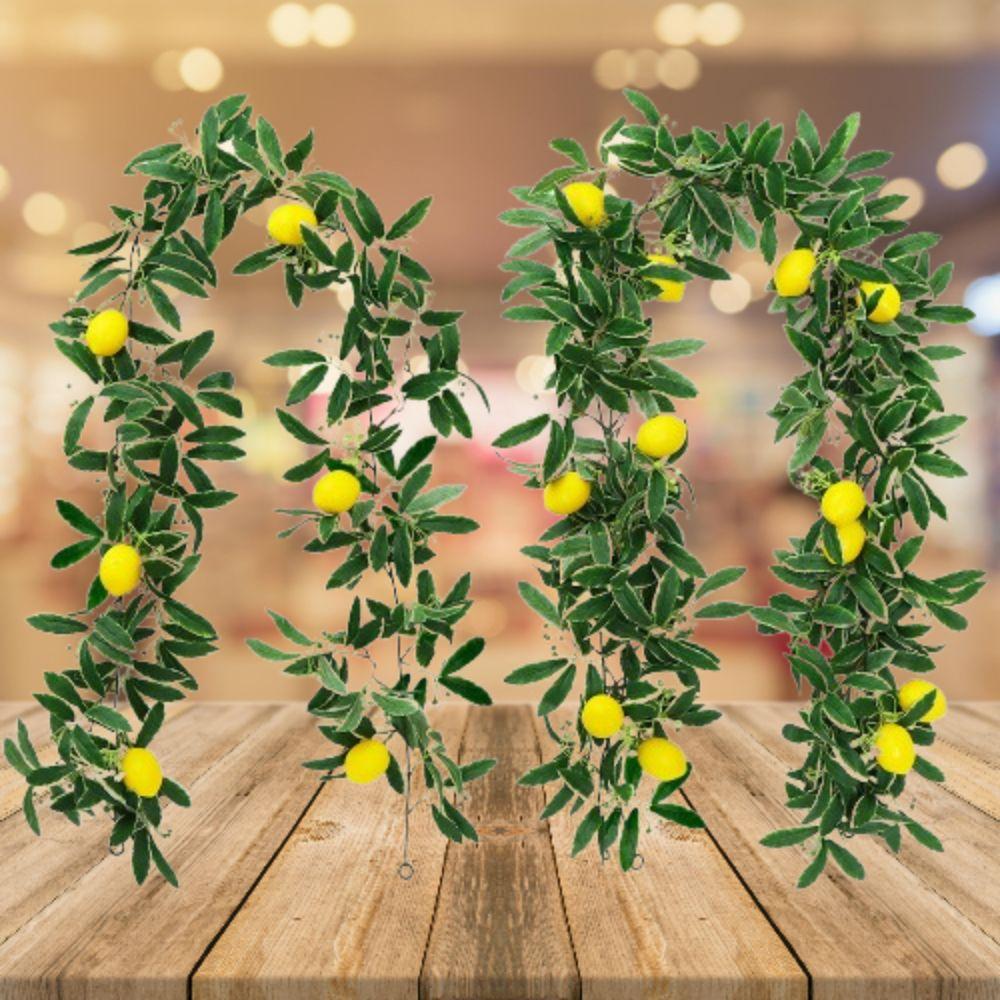 Real Touch Artificial Lemon Garland Green Plant Faux Fruit Vine  Door Wall Table Decor