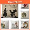 Cotton Linen Alice In Wonderland Pillow Case For A Charming Decor**