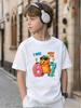 7th Birthday T-Shirt I'm 6 Years Old. Now I'm 7 Years Old. #67 Groundhog Donut Print Short Sleeve Birthday Party Shirt