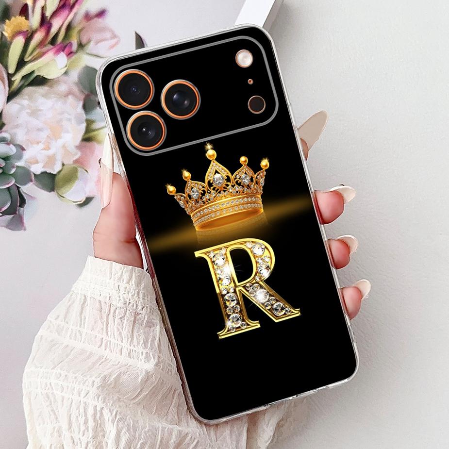 Чехол для Apple iPhone 17 Pro Max Новый Чехол с Буквами Короны Мягкий Тонкий Чехол для Телефона Для iPhone 17 Air iPhone17 Pro Max Задняя Крышка Сумки