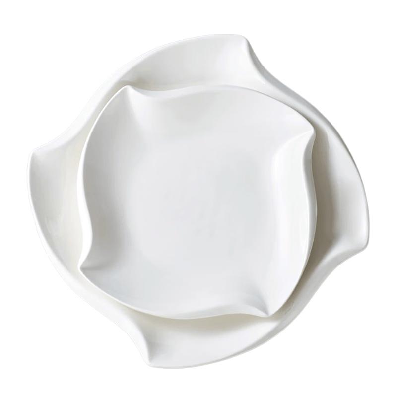 Naijiang Creative Irregular White Ceramic Dinner Plate