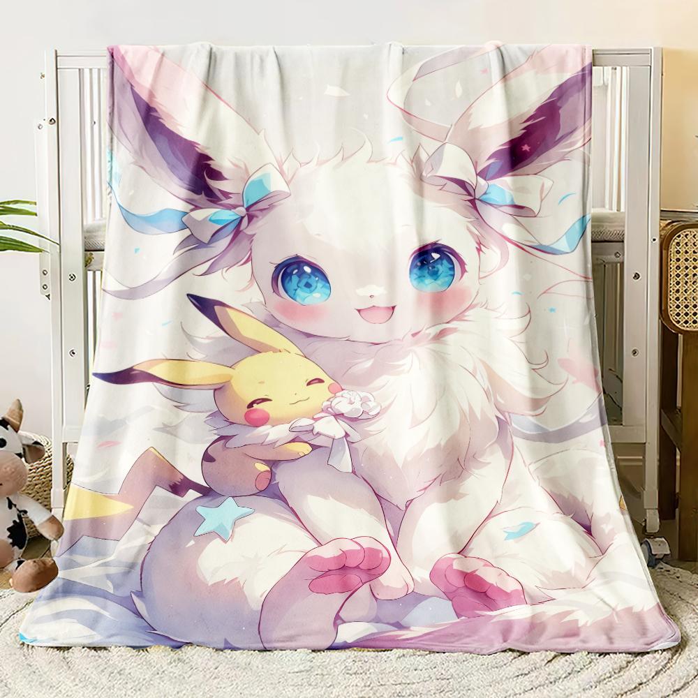 Pok É Mon Themed Printed Flannel Blanket for Bedrooms,Living Rooms,sofa blankets,Offices,Lunch Breaks,Picnics,