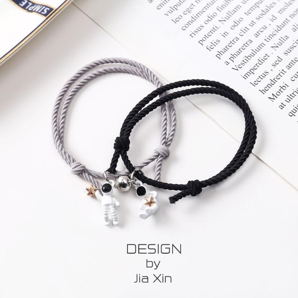 2 шт., браслет со звездами астронавта для женщин, влюбленных, пара, магнит, подвеска, женские и мужские парные украшения для дружбы