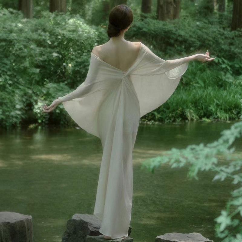 Летнее платье свободного кроя в стиле ханьфу в стиле дзен для женщин