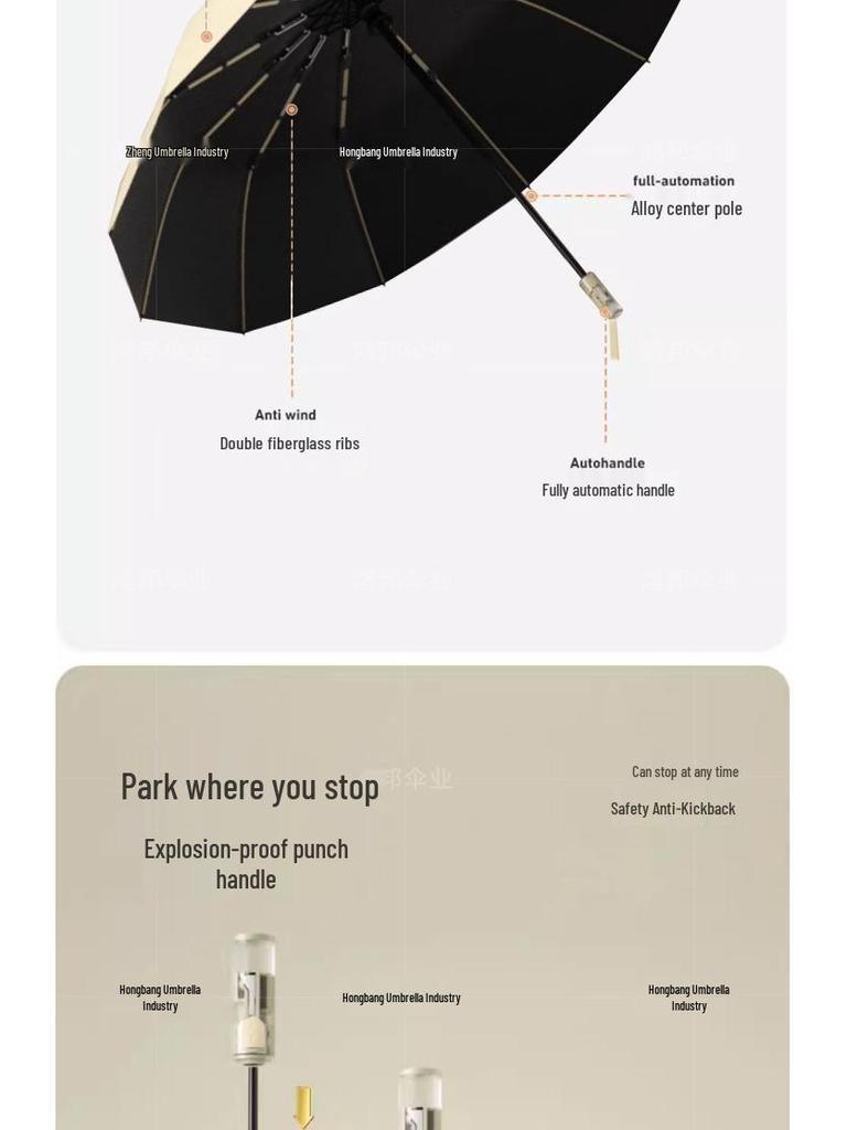 Автоматический солнцезащитный и дождевой зонт с защитой от УФ-лучей и защитой от обратного отскока, ощущение высокого класса