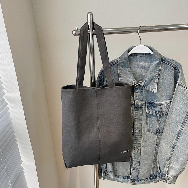 Вместительная, модная и простая одноплечевая тканевая сумка для поездок на учебу для студентов колледжей, сумка-тоут