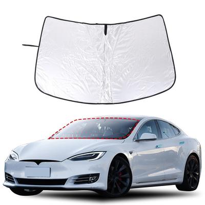 Для Tesla Model S 2017-2025 Серебристая Лента Автомобильный Козырек Солнцезащитный Козырек на Окно Защита от Солнца Зонт Аксессуары для Салона