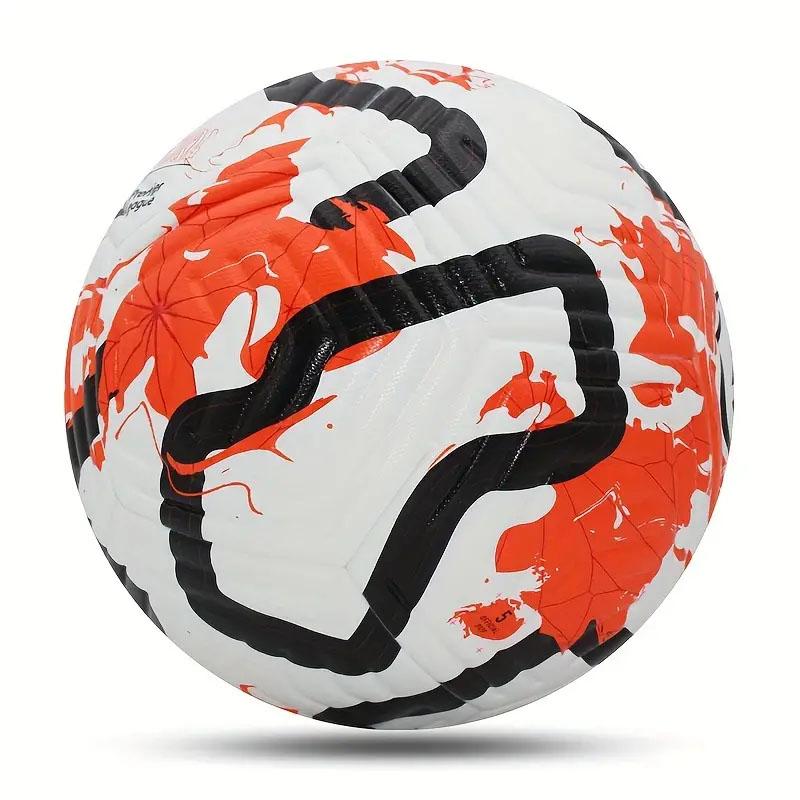 1PC Soccer Balls (Deflated), Size 5 Seamless Fit Ball PU Material Sports League Match Football Training Balls (With An Air Pump)