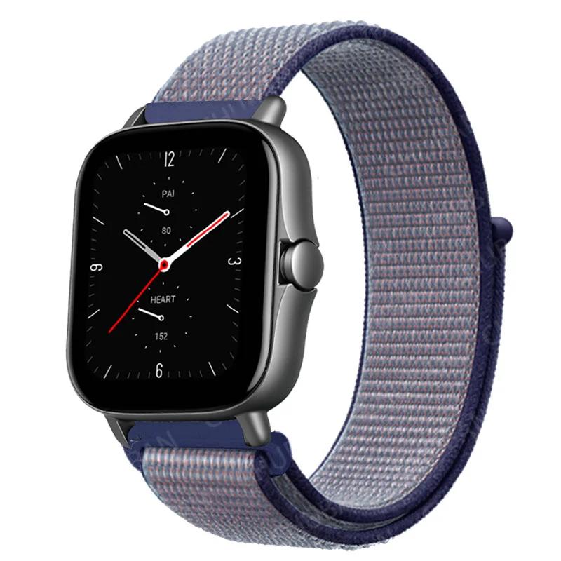 20mm/22mm Nylon Loop Watch Band For Amazfit GTS/4/2/2e/3/GTS2 Mini/GTR 4/3 pro/GTR2/2e/stratos 2/3 Bracelet Amazfit Bip-u Strap