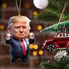 1 шт. Акриловое рождественское украшение в стиле Трампа, подвесное украшение для автомобиля и дерева, идеальный праздничный подарок, забавный мультяшный кулон
