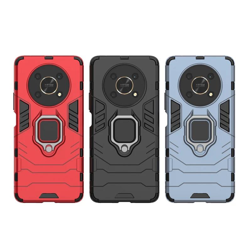 Для Huawei Honor Magic 4 Magic4 Lite 5g Задняя крышка Чехол для телефона Противоударная броня Противоударный Металлическое кольцо-держатель Магнитный Funda Coque