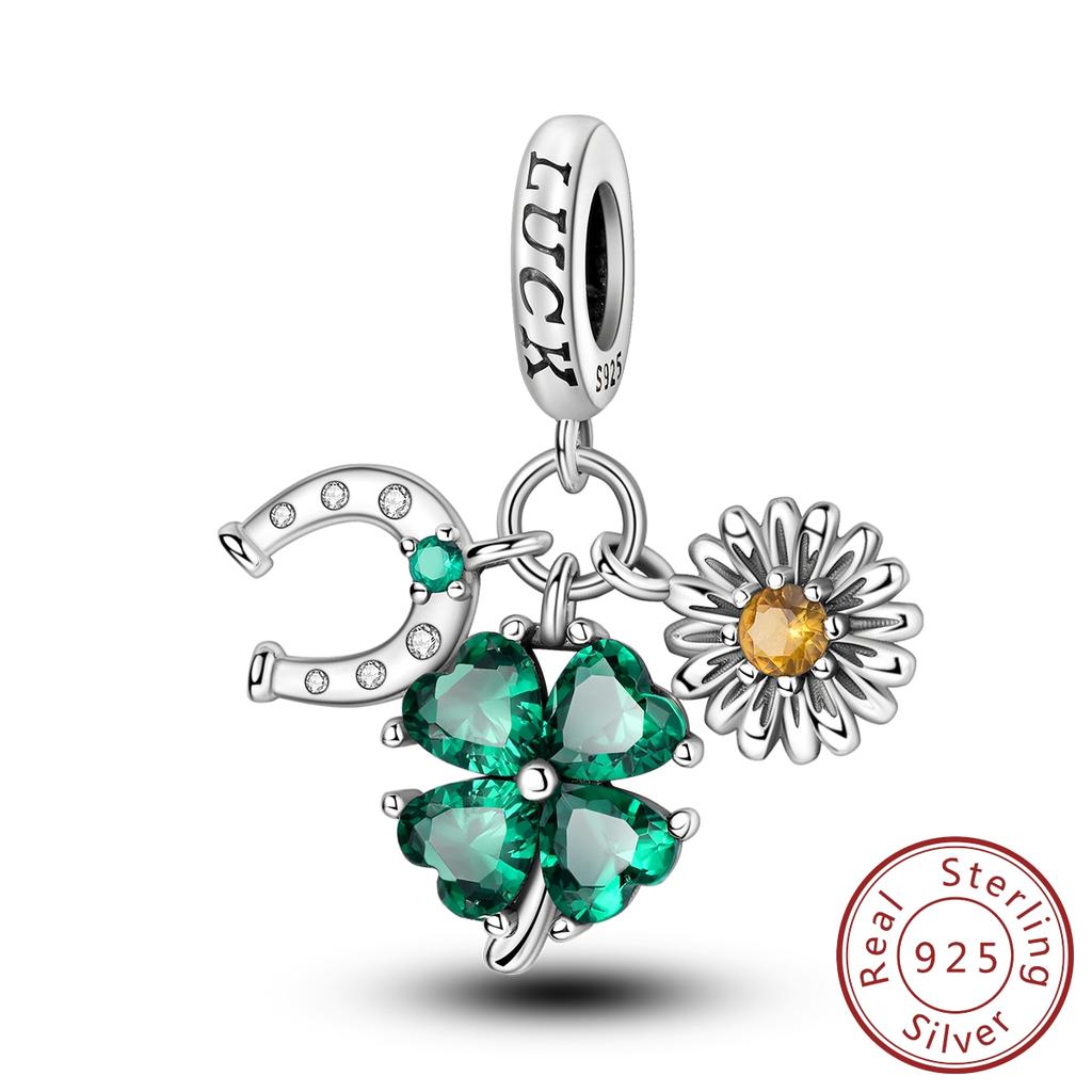 Copper Charm Bead Flower Heart Aircraft Fit Original Bracelet Pendnat Diy For Woman Jewelry