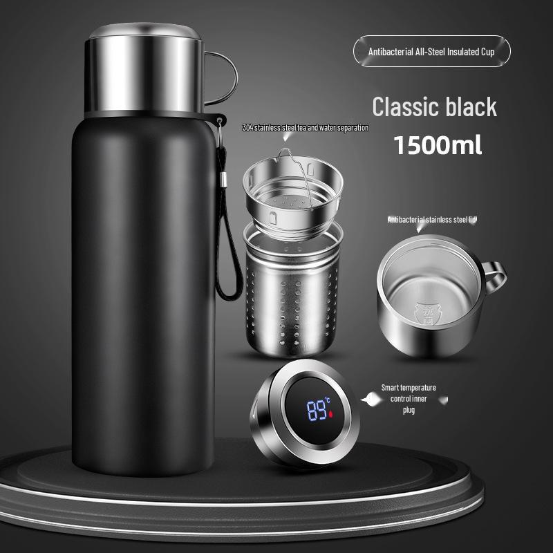 Мужская термокружка из нержавеющей стали 316 большой вместимости для путешествий на открытом воздухе с разделением чая и воды, с логотипом на заказ