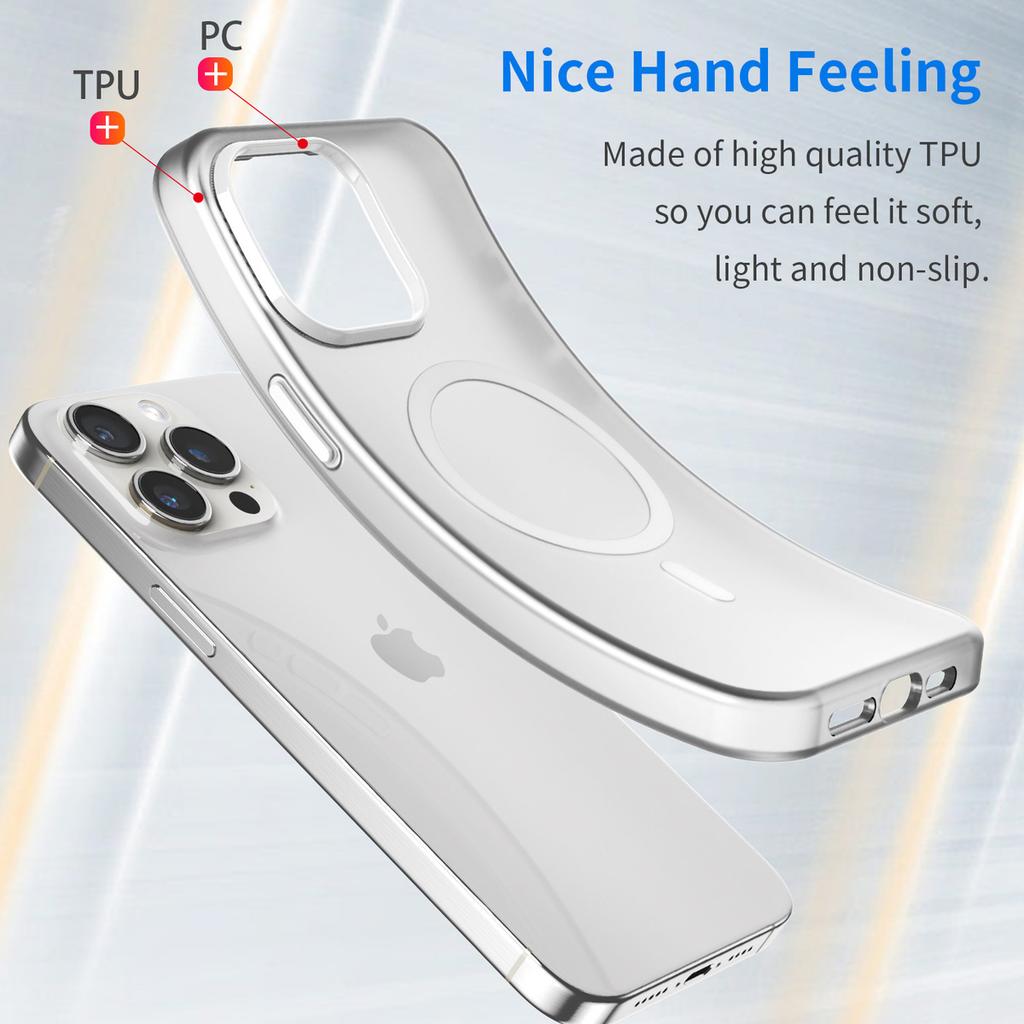 Magnetic Phone Case For iPhone 15 Pro Max Matte Magnetic Protective Cover