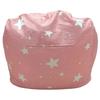 GINGER HOME Little Stars Pouf Fauteuil Enfant, 100% Coton, Rose à Étoiles, 55x44x55 cm