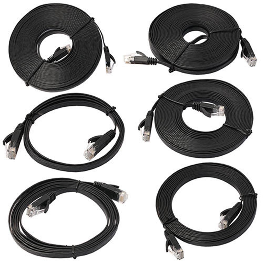 Плоский Ethernet-кабель Cat6 RJ45 из чистой меди Сетевой патч-корд 15 м