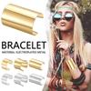 Adjustable Open Armlet Bracelet Gold/Silver Metal Bracelet Simple Cuff Bangle  Women