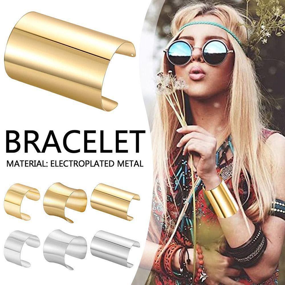 Adjustable Open Armlet Bracelet Gold/Silver Metal Bracelet Jewelry Cuff Bangle  Women