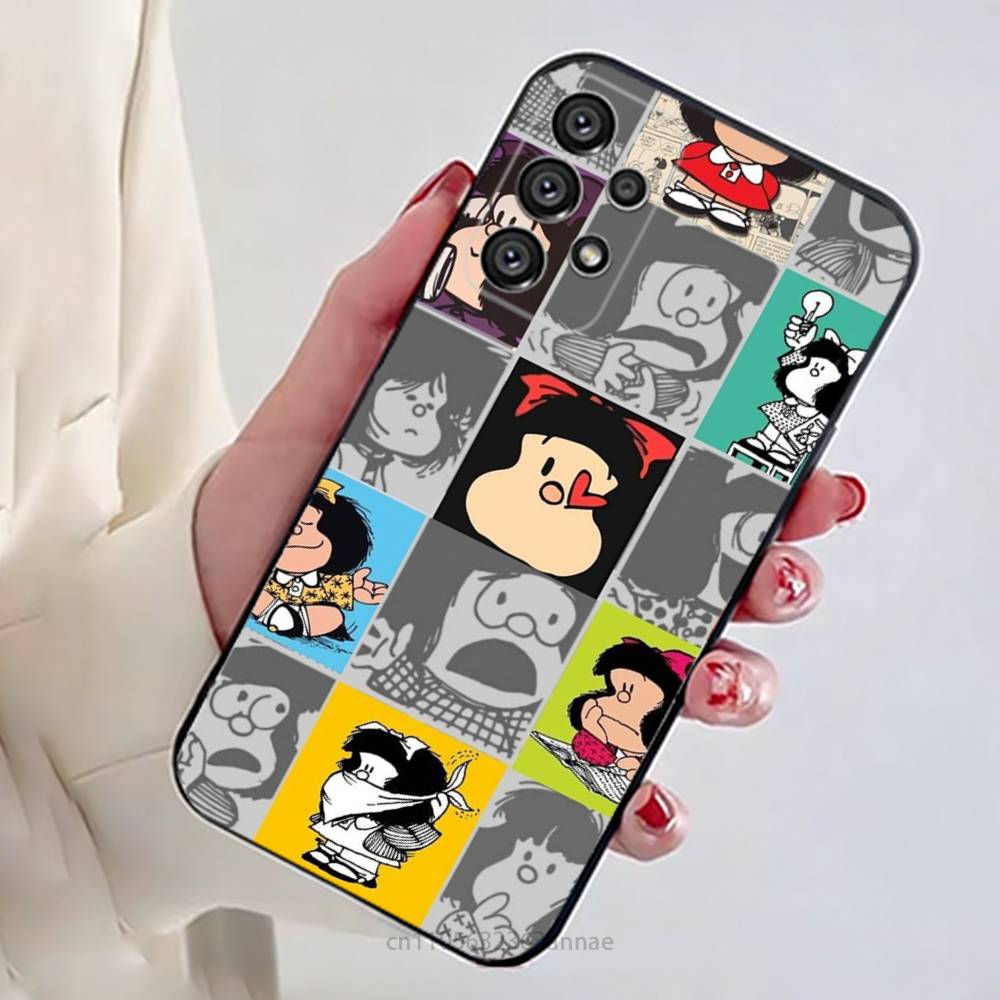Funny M-Mafalda Phone Case For Samsung Galaxy A13,21s,22,31,32,52,53,71,80,A91 Soft Black Shell