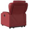 Massage Recliner with Rising Function Burgundy Artificial Leather