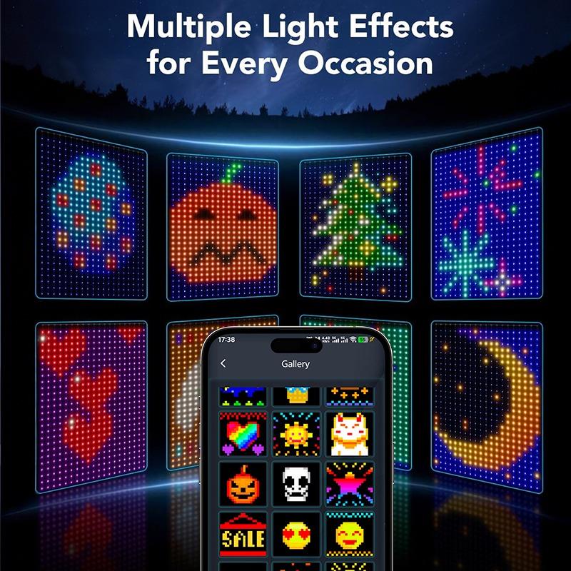 Умные гирлянды RGB LED, Bluetooth-управление через приложение, водонепроницаемые, USB, DIY, отображение текста и узоров для украшения вечеринок