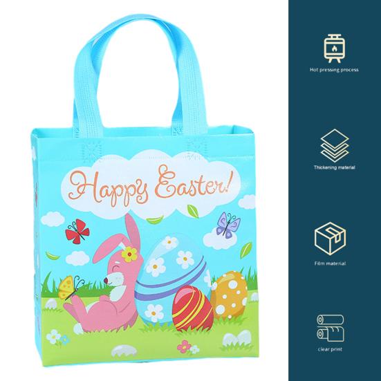 4 шт. пасхальная сумочка с портативной ручкой, красочное яйцо, кролик, нетканая ткань, сумка-тоут для покупок, подарочная сумка, подарок на фестиваль счастливой Пасхи