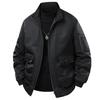 Flight Jacket Men's Stand Up Collar Casual Plus Size Jacket with Cotton Clip and Thick Cotton Jacket