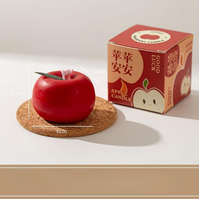 1PC Apple Shape Scented Candles Christmas Simulation Christmas Atmosphere Decoration Ornament Gift