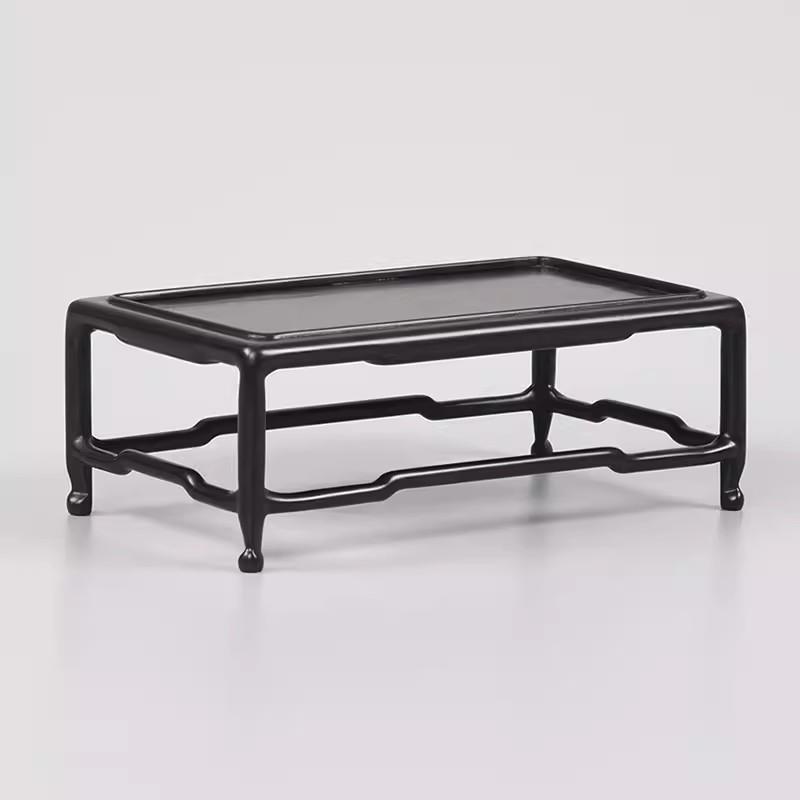 Rectangular Black Solid Wood Base, Fish Tank Vase, Bonsai, Strange Stone, Handicraft and Decoration